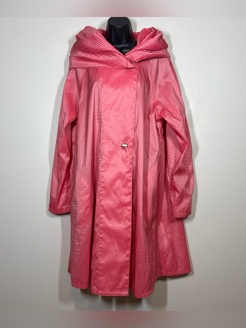 Mycra Pac 1 S M hood swing Donatella Reversible Raincoat Coral croco swing
